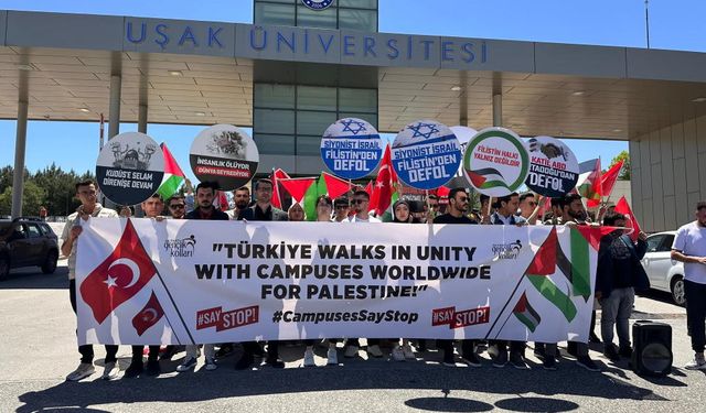 Uşak Üniversitesi öğrencilerinden Filistin’e destek
