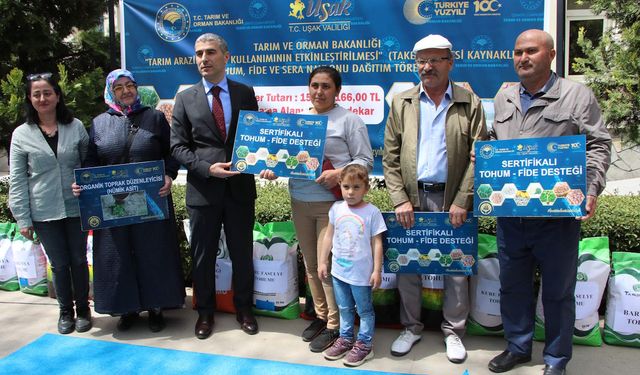 Uşak'ta çiftçilere destek