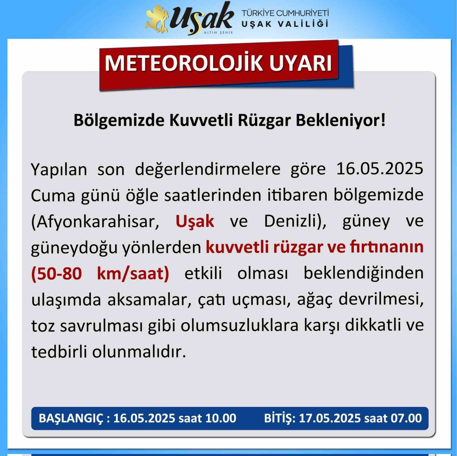 Uşak Valiliği Uyarı-1